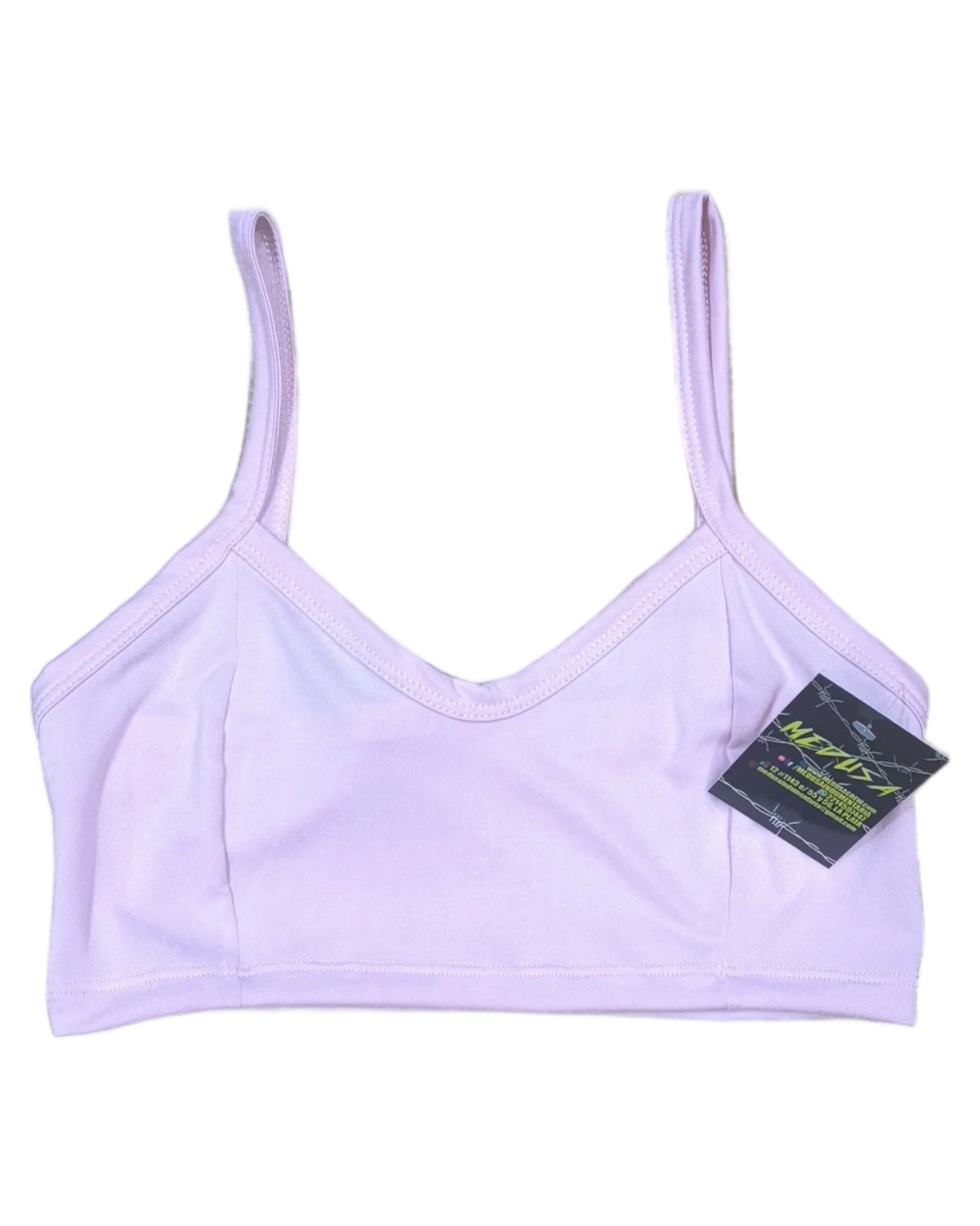 Top corto rosa con breteles