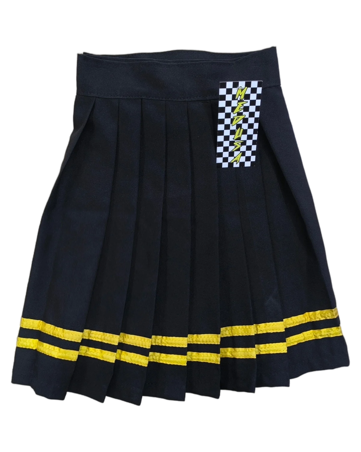 Pollera negra rayas amarillas
